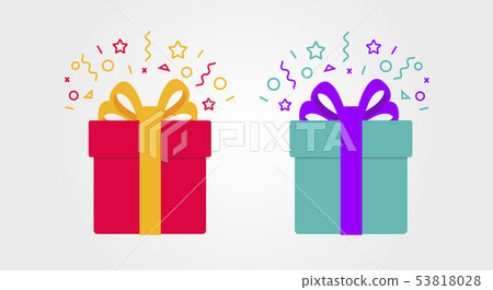 Surprise gift box with confetti in two colours Surprise gift box with confetti in two colours 53818028