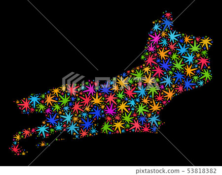Mosaic Piaui State Map of Bright Hemp Leaves Mosaic Piaui State Map of Bright Hemp Leaves 53818382