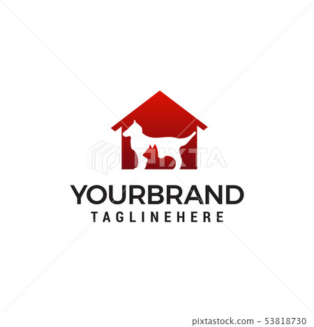 Dog and Cat Logo. Animal care logo design concept Dog and Cat Logo. Animal care logo design concept 53818730