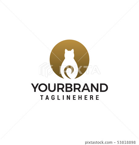 Cat circle logo design concept template vector Cat circle logo design concept template vector 53818898