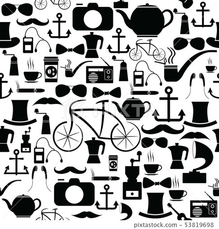 hipster seamless pattern background icon. - Stock Illustration ...
