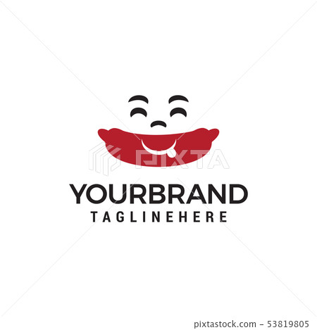 smile hot dog logo concept vector design template smile hot dog logo concept vector design template 53819805