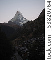 Zermatt cityscape and the Matterhorn 53820764