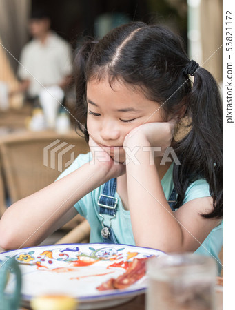 Child with multritional eating disorder concept 53821172