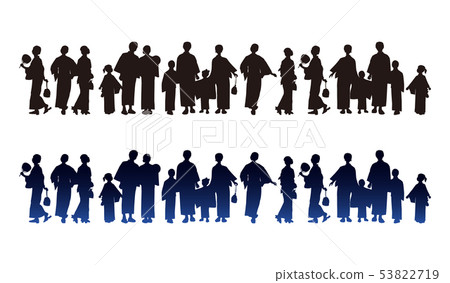 Yukata Silhouette-1 Fireworks Festival Summer Festival 53822719