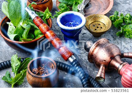 Turkish hookah with mint Turkish hookah with mint 53823561