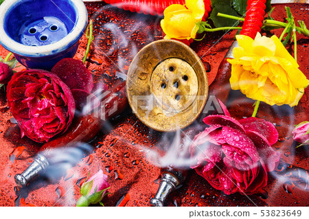 Oriental hookah with rose scent Oriental hookah with rose scent 53823649