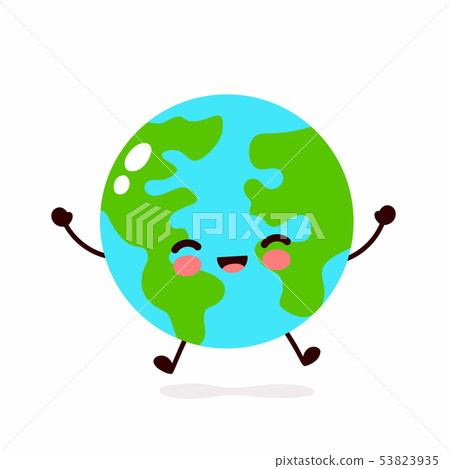 Earth planet character.Vector hand  53823935