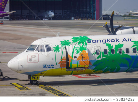 Passenger airplane in the airport 53824252