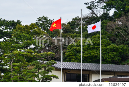 Japan and Vietnam flags 53824497