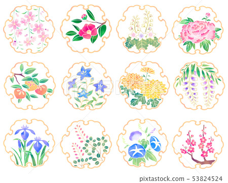 Snow ring and flower icons 53824524