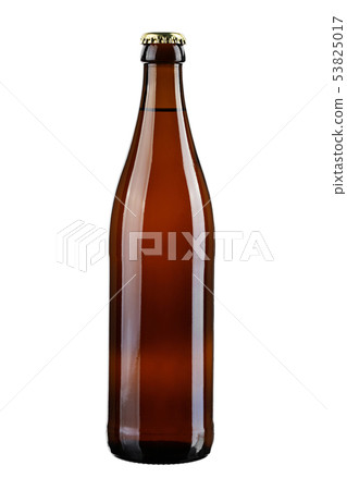 Full brown beer bottle . Full brown beer bottle . 53825017