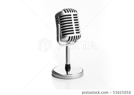 Retro microphone isolated on white background 53825858