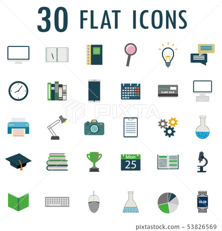 30 web design objects, business, office and 53826569