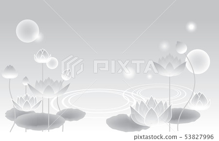 Japanese-style material, lotus (monochrome) Japanese-style material, lotus (monochrome) 53827996