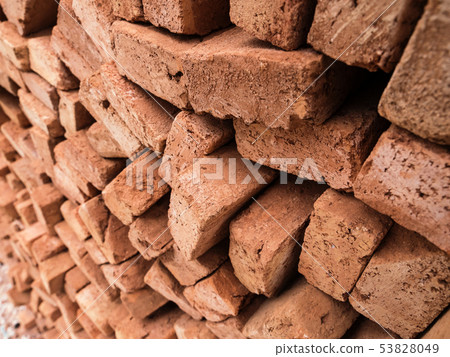 Pile of construction bricks 53828049