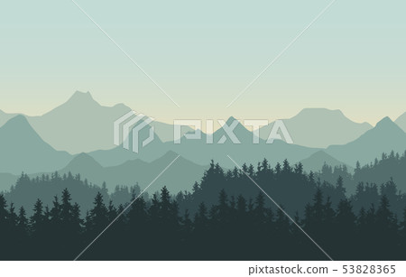 Realistic illustration of mountain landscape with 53828365