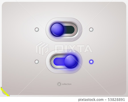 Light switch in the on and off position with... - Stock Illustration ...