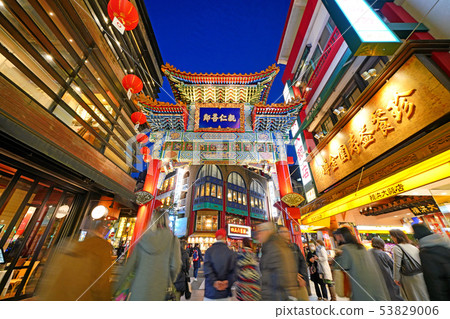 橫濱都市風景在日本橫濱唐人街視圖 橫濱都市風景在日本橫濱唐人街視圖 53829006
