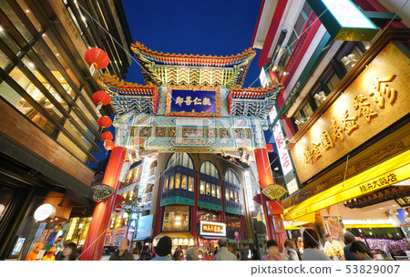 橫濱都市風景在日本橫濱唐人街視圖 橫濱都市風景在日本橫濱唐人街視圖 53829007