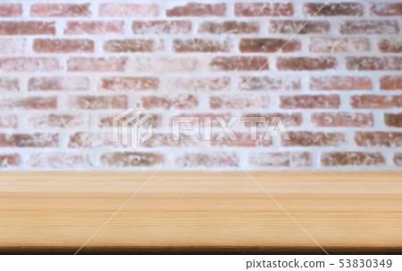Selected focus empty wooden table and wall texture Selected focus empty wooden table and wall texture 53830349
