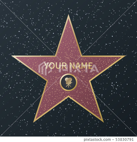 Hollywood walk of fame star. Movie celebrity boulevard oscar award, granite street stars for famous Hollywood walk of fame star. Movie celebrity boulevard oscar award, granite street stars for famous 53830791