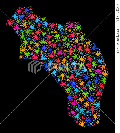 Mosaic La Rioja of Argentina Map of Colorful Cannabis Leaves Mosaic La Rioja of Argentina Map of Colorful Cannabis Leaves 53832089