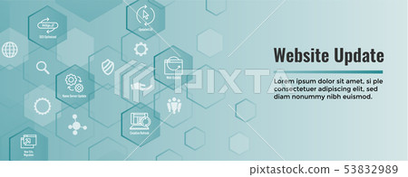 Website Update Icon Set with Web Header Banner 53832989