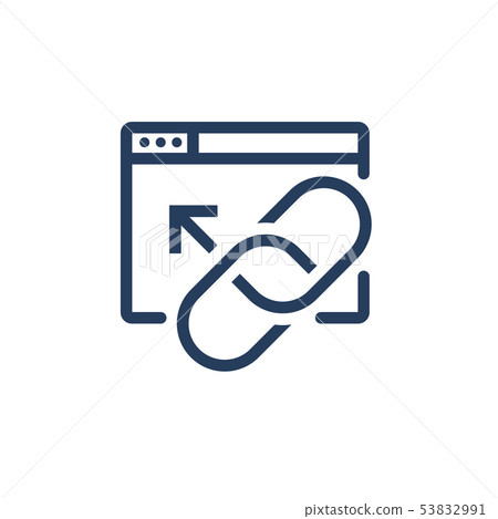 Website Link Indocation Incon Website Link & Connectedness Icon with Chain Link - Stock Illustration ...