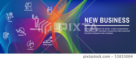 New Business Process Web Header Banner / Icon Set 53833004