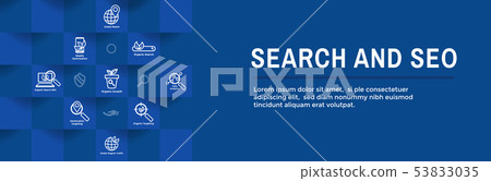 Search and SEO Web Header Hero Image Banner with 53833035