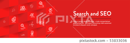 Search and SEO Web Header Hero Image Banner with 53833036