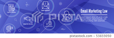 Email Marketing Rules and Regulations Icon Set & 53833050