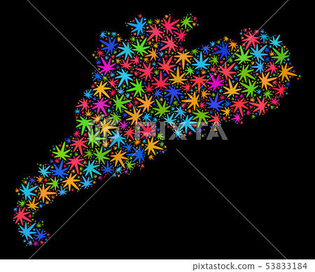 Mosaic Guangdong Province Map of Colorful Marijuana Leaves Mosaic Guangdong Province Map of Colorful Marijuana Leaves 53833184