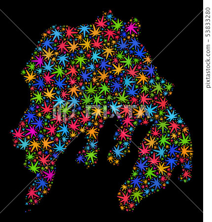 Mosaic Gambier Island Map of Colored Cannabis Leaves Mosaic Gambier Island Map of Colored Cannabis Leaves 53833280