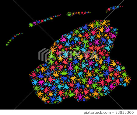 Mosaic Friesland Province Map of Colored Marijuana Leaves Mosaic Friesland Province Map of Colored Marijuana Leaves 53833300