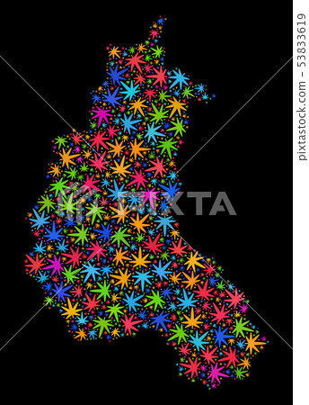 Mosaic Champagne Province Map of Bright Hemp Leaves 53833619