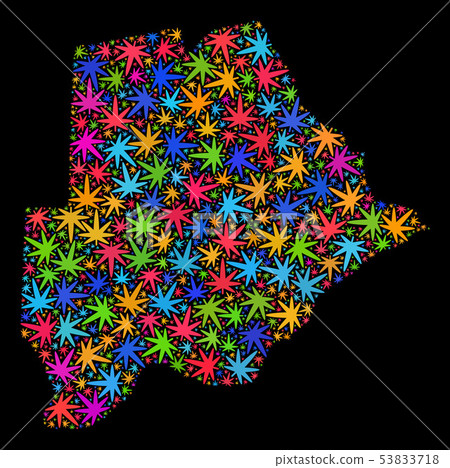 Mosaic Botswana Map of Colorful Marijuana Leaves Mosaic Botswana Map of Colorful Marijuana Leaves 53833718