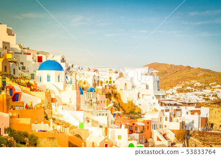 view of volcano caldera, Santorini 53833764