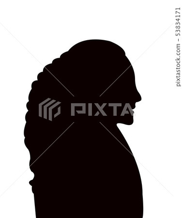 a woman head silhouette vector 53834171