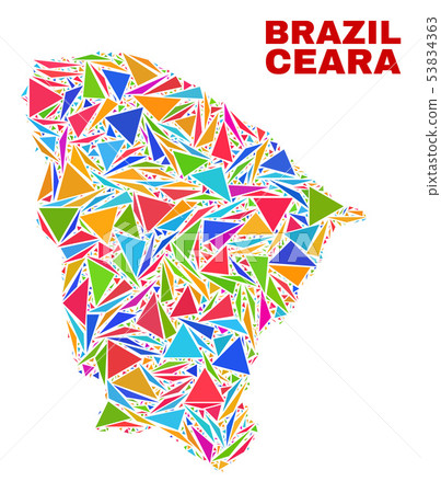 Ceara State Map - Mosaic of Color Triangles Ceara State Map - Mosaic of Color Triangles 53834363