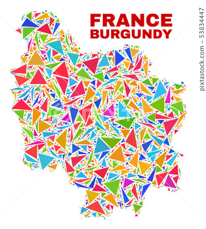 Burgundy Province Map - Mosaic of Color Triangles Burgundy Province Map - Mosaic of Color Triangles 53834447