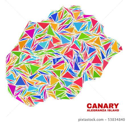 Alegranza Island Map - Mosaic of Color Triangles 53834840