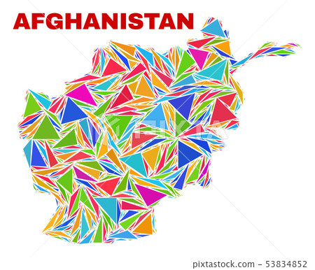 Afghanistan Map - Mosaic of Color Triangles Afghanistan Map - Mosaic of Color Triangles 53834852