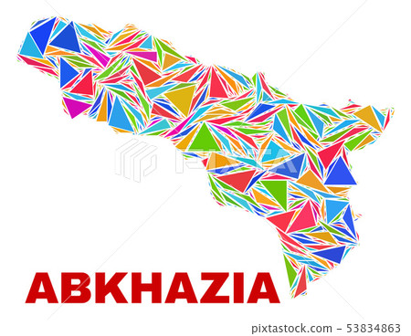 Abkhazia Map - Mosaic of Color Triangles Abkhazia Map - Mosaic of Color Triangles 53834863