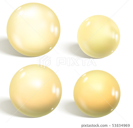 White glossy spheres isolated on white 53834969