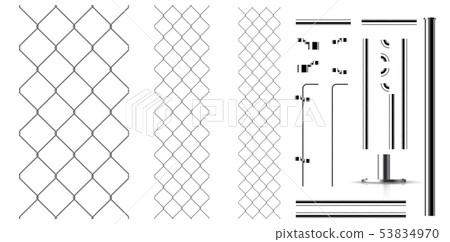 Realistic metal links and parts of the fence 53834970