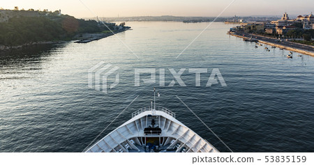 Cruise ship in harbor arriving in Havana Cuba Cruise ship in harbor arriving in Havana Cuba 53835159
