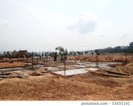 Building ground beam under construction. 53835191