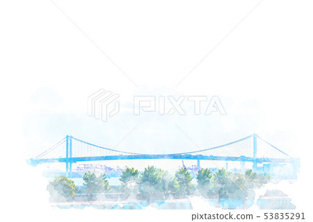 Rainbow bridge watercolor style 53835291